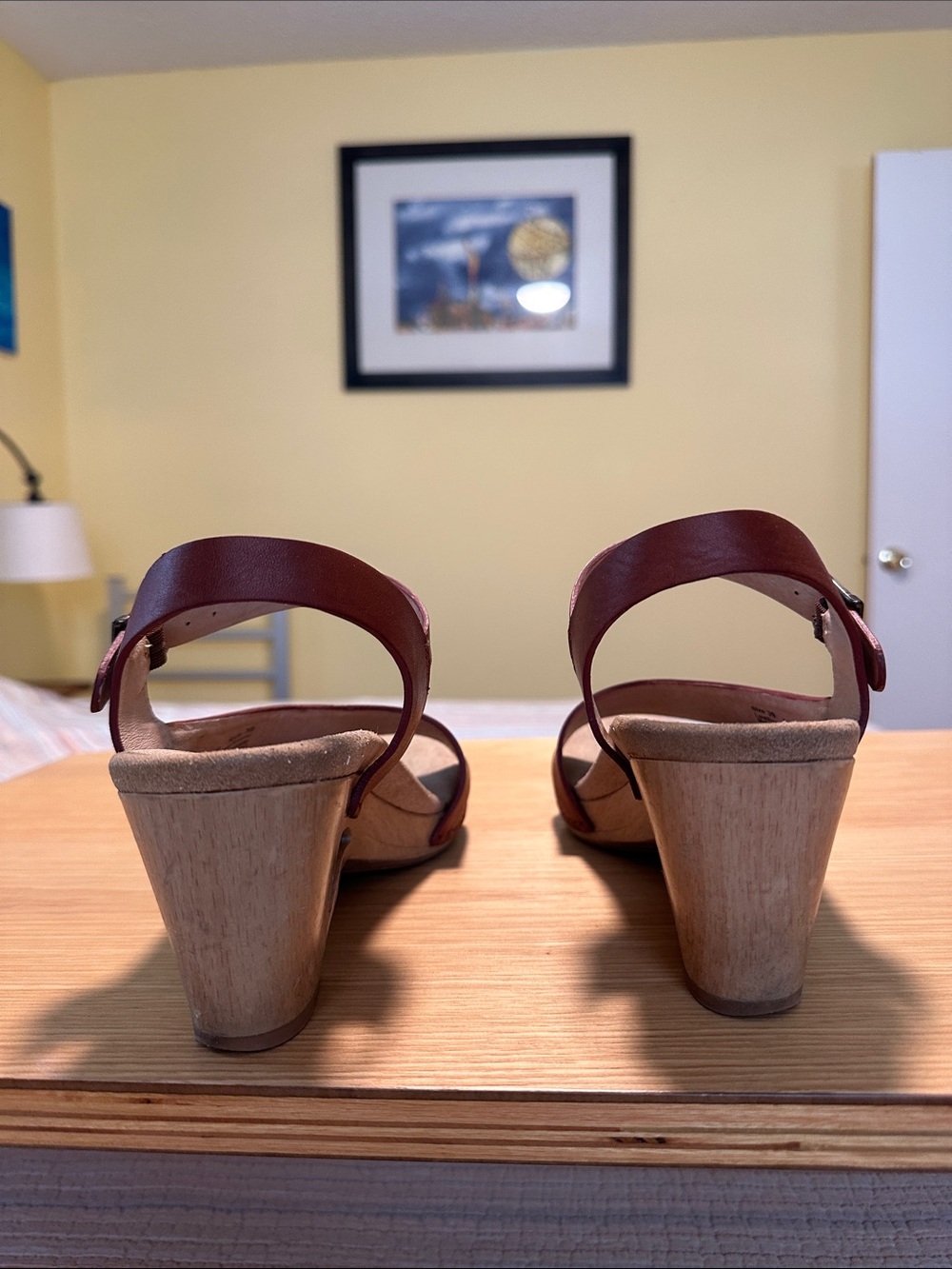 Dansko Brown Leather Wedge Sandals with Ankle Strap - Picture 7 of 13